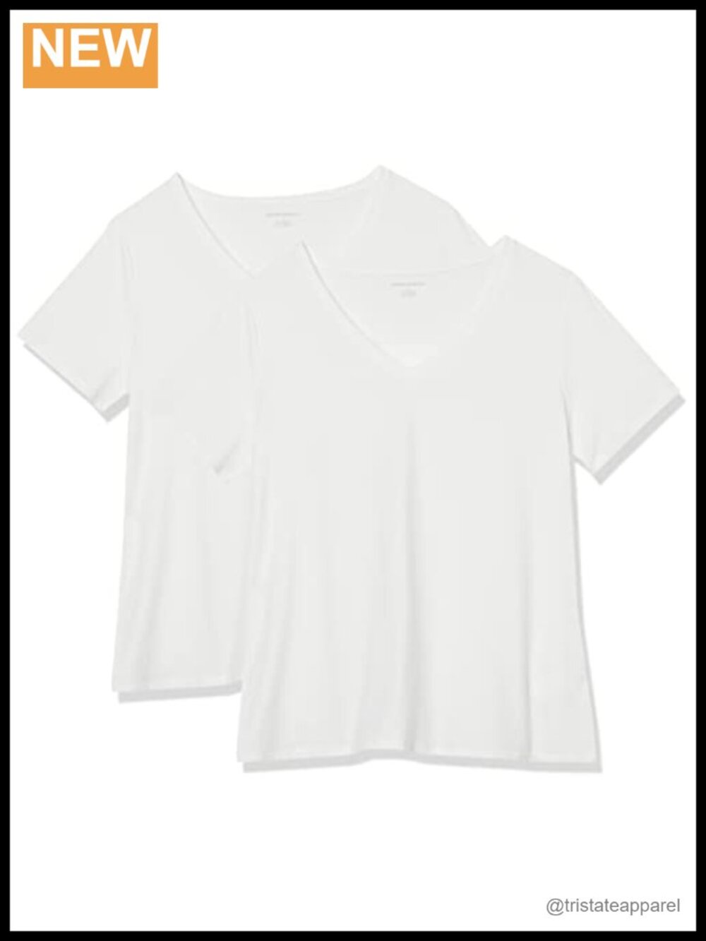 Women's Plus Size V-Neck T-Shirt 2-Pack Short Sleeve Cotton Modal Tee